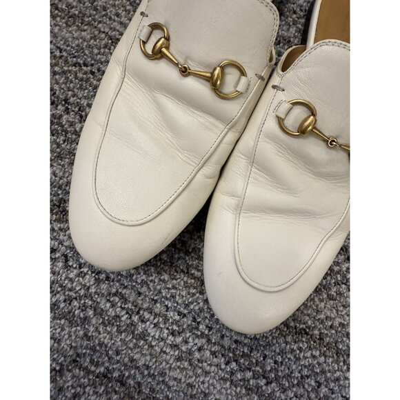 Gucci Womens White Leather Horsebit Mule Slides Size 40 EU - Picture 5 of 8